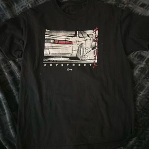 Key street black t shirt size L car print